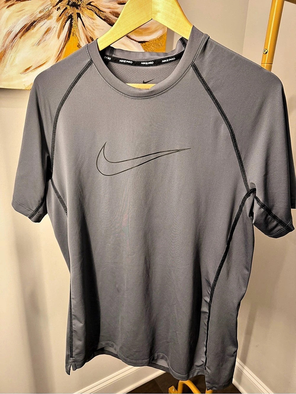 Nike Pro Dri-FIT Slim Short-Sleeve Top Gray Medium